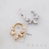 DEER BOTANICAL WREATH MULTI CZ MARQUISE CLUSTE 316L SURGICAL STEEL SEPTUM HINGED SEGMENT RING